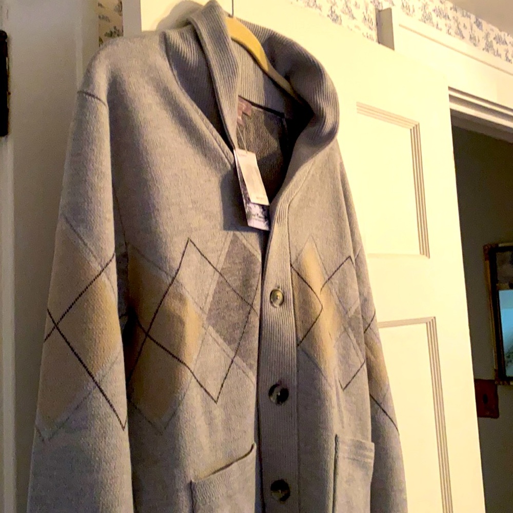 yoke cardigan - gray